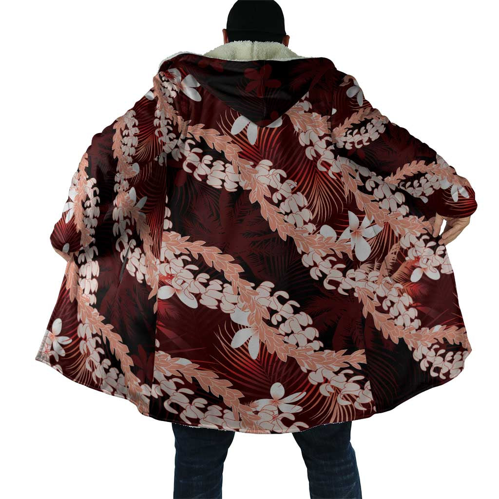 Puakenikeni Maile Lei Cloak Frangipani Red Tropical Leaves LT01 - Polynesian Pride