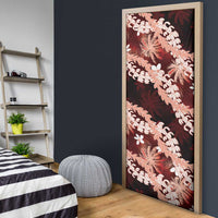 Puakenikeni Maile Lei Door Cover Frangipani Red Tropical Leaves LT01 - Polynesian Pride