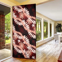 Puakenikeni Maile Lei Door Cover Frangipani Red Tropical Leaves LT01 - Polynesian Pride