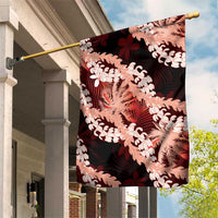 Puakenikeni Maile Lei Garden Flag Frangipani Red Tropical Leaves LT01 House Flag Red - Polynesian Pride