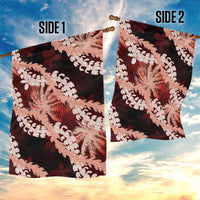 Puakenikeni Maile Lei Garden Flag Frangipani Red Tropical Leaves LT01 - Polynesian Pride