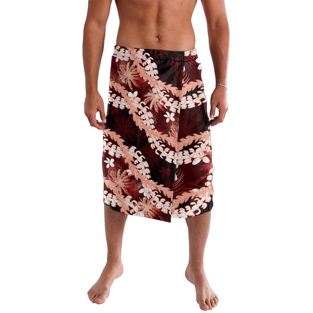Puakenikeni Maile Lei Lavalava Frangipani Red Tropical Leaves LT01 Red - Polynesian Pride