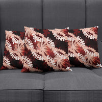 Puakenikeni Maile Lei Pillow Cover Frangipani Red Tropical Leaves LT01 - Polynesian Pride
