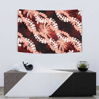 Puakenikeni Maile Lei Tapestry Frangipani Red Tropical Leaves LT01 - Polynesian Pride