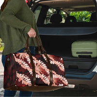 Puakenikeni Maile Lei Travel Bag Frangipani Red Tropical Leaves LT01 - Polynesian Pride