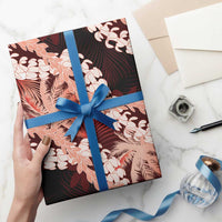 Puakenikeni Maile Lei Wrapping Paper Frangipani Red Tropical Leaves LT01 - Polynesian Pride