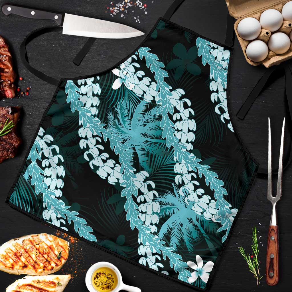 Puakenikeni Maile Lei Apron Frangipani Turquoise Tropical Leaves
