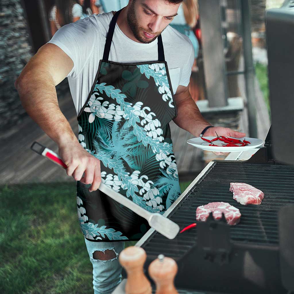 Puakenikeni Maile Lei Apron Frangipani Turquoise Tropical Leaves