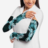 Puakenikeni Maile Lei Arm Sleeves Frangipani Turquoise Tropical Leaves
