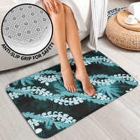 Puakenikeni Maile Lei Bathroom Set Frangipani Turquoise Tropical Leaves LT01 - Polynesian Pride