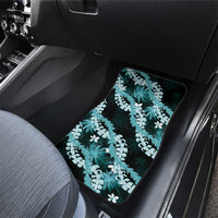 Puakenikeni Maile Lei Car Mats Frangipani Turquoise Tropical Leaves LT01 - Polynesian Pride