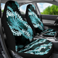 Puakenikeni Maile Lei Car Seat Cover Frangipani Turquoise Tropical Leaves LT01 - Polynesian Pride
