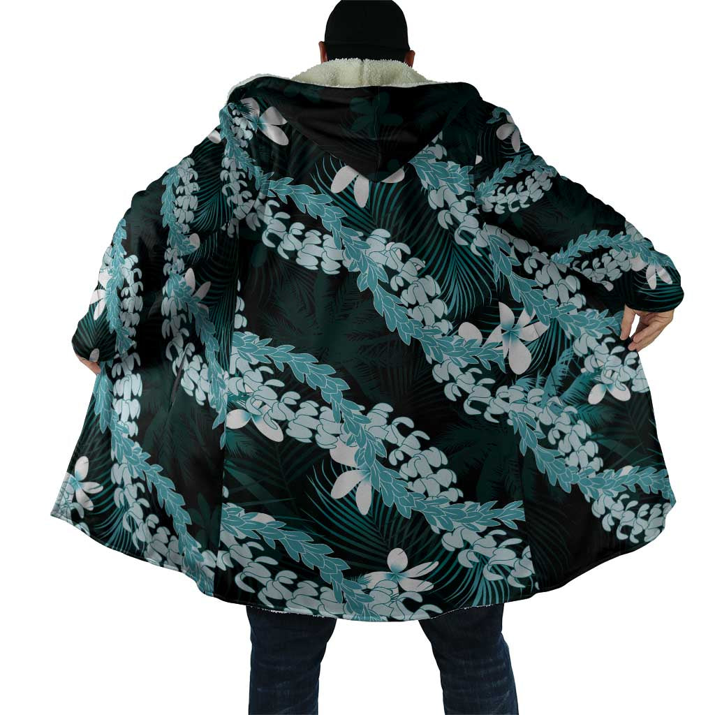 Puakenikeni Maile Lei Cloak Frangipani Turquoise Tropical Leaves LT01 - Polynesian Pride