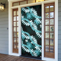 Puakenikeni Maile Lei Door Cover Frangipani Turquoise Tropical Leaves