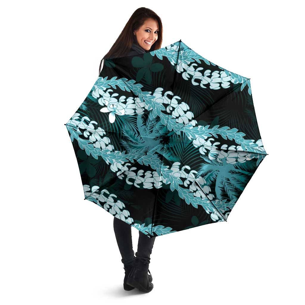 Puakenikeni Maile Lei Umbrella Frangipani Turquoise Tropical Leaves LT01 - Polynesian Pride