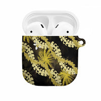 Puakenikeni Maile Lei AirPods Case Frangipani Yellow Tropical Leaves LT01 Yellow - Polynesian Pride
