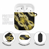 Puakenikeni Maile Lei AirPods Case Frangipani Yellow Tropical Leaves LT01 - Polynesian Pride
