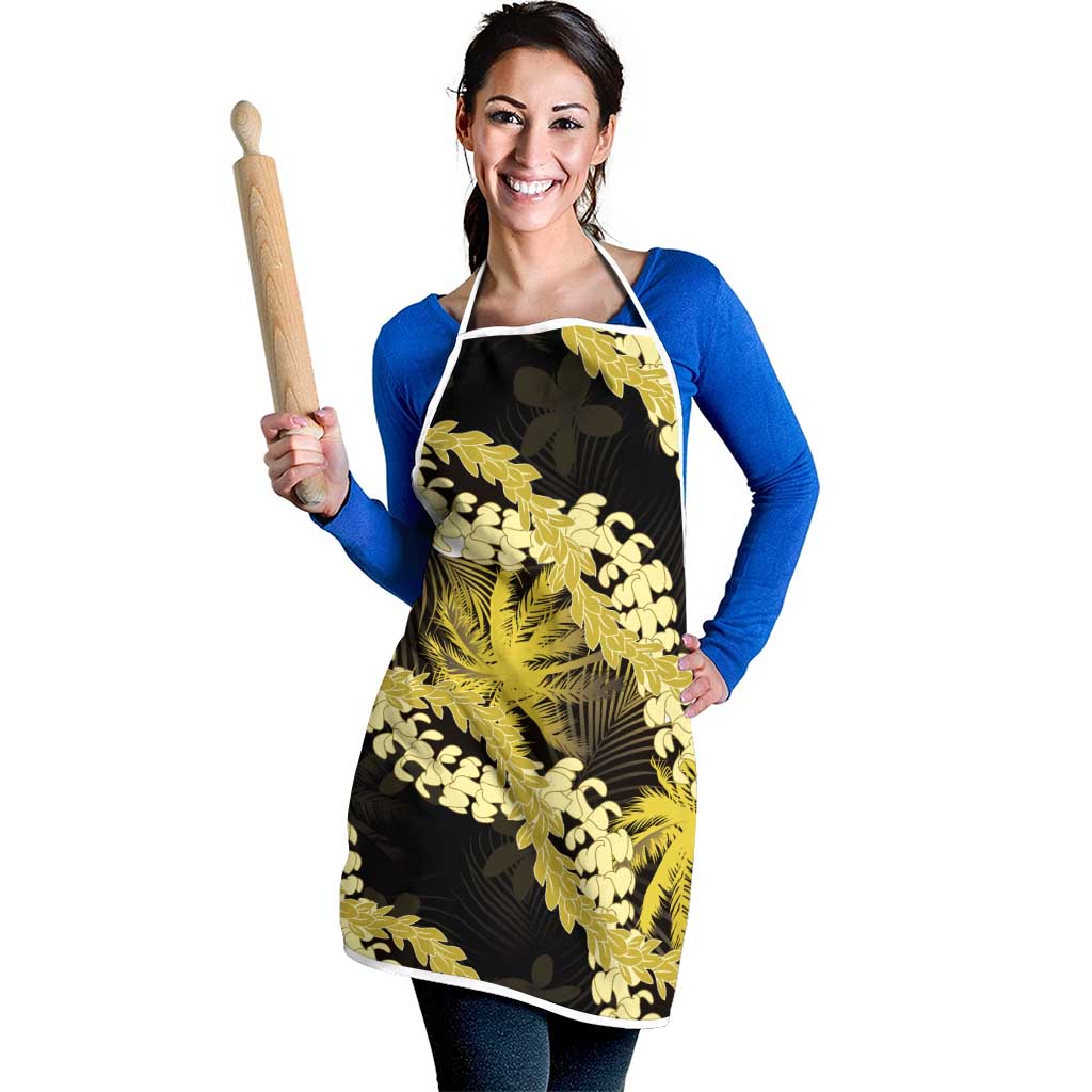 Puakenikeni Maile Lei Apron Frangipani Yellow Tropical Leaves LT01 - Polynesian Pride