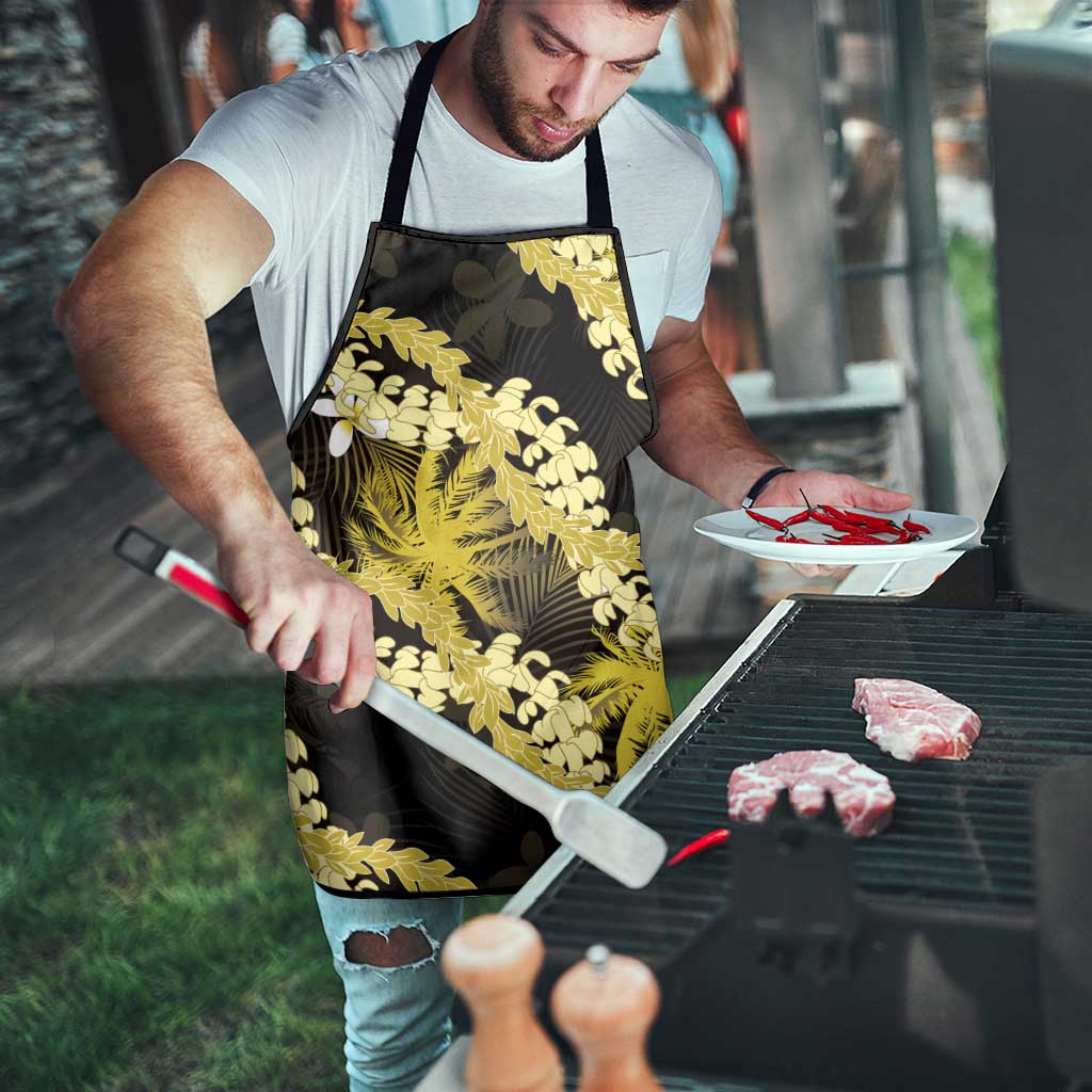 Puakenikeni Maile Lei Apron Frangipani Yellow Tropical Leaves LT01 - Polynesian Pride