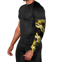 Puakenikeni Maile Lei Arm Sleeves Frangipani Yellow Tropical Leaves LT01 - Polynesian Pride