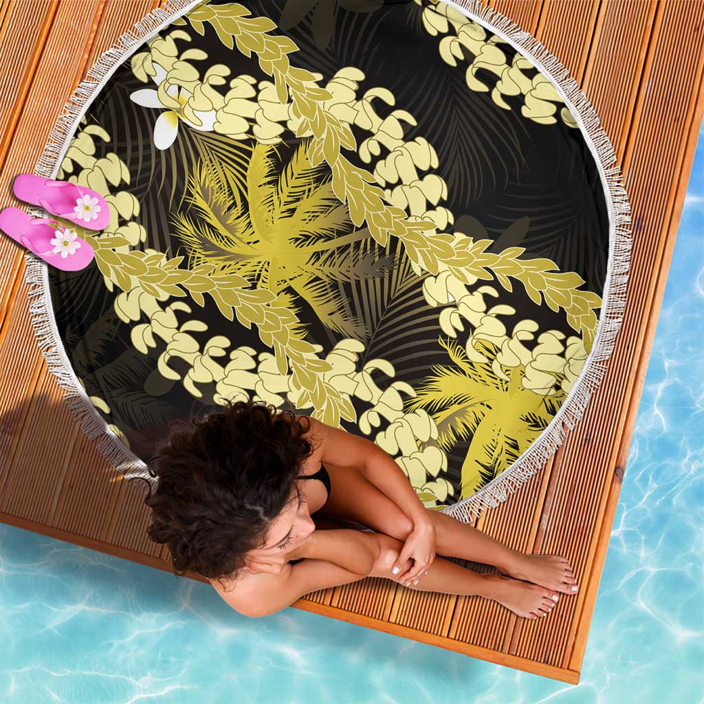 Puakenikeni Maile Lei Beach Blanket Frangipani Yellow Tropical Leaves LT01 - Polynesian Pride