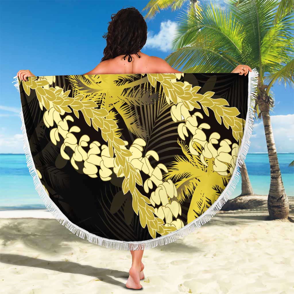 Puakenikeni Maile Lei Beach Blanket Frangipani Yellow Tropical Leaves LT01 - Polynesian Pride