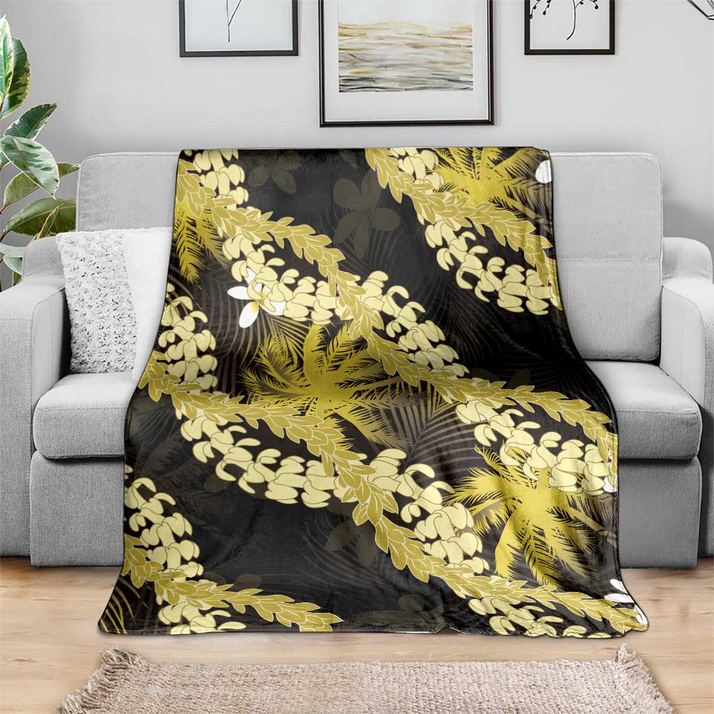 Puakenikeni Maile Lei Blanket Frangipani Yellow Tropical Leaves LT01 - Polynesian Pride