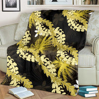 Puakenikeni Maile Lei Blanket Frangipani Yellow Tropical Leaves LT01 - Polynesian Pride