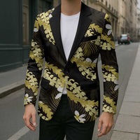 Puakenikeni Maile Lei Blazer Frangipani Yellow Tropical Leaves LT01 - Polynesian Pride