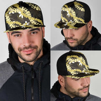 Puakenikeni Maile Lei Mesh Trucker Cap Frangipani Yellow Tropical Leaves