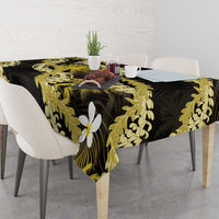 Puakenikeni Maile Lei Tablecloth Frangipani Yellow Tropical Leaves LT01 - Polynesian Pride
