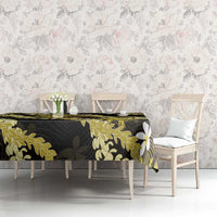 Puakenikeni Maile Lei Tablecloth Frangipani Yellow Tropical Leaves LT01 - Polynesian Pride