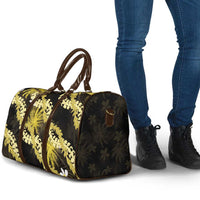 Puakenikeni Maile Lei Travel Bag Frangipani Yellow Tropical Leaves LT01 - Polynesian Pride