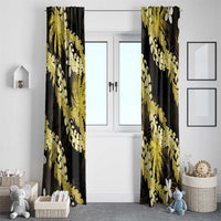 Puakenikeni Maile Lei Window Curtain Frangipani Yellow Tropical Leaves