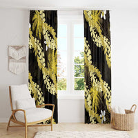 Puakenikeni Maile Lei Window Curtain Frangipani Yellow Tropical Leaves