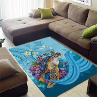 Personalized Hawaii Sea Turtle Area Rug Hawaii Map Ocean Vibes