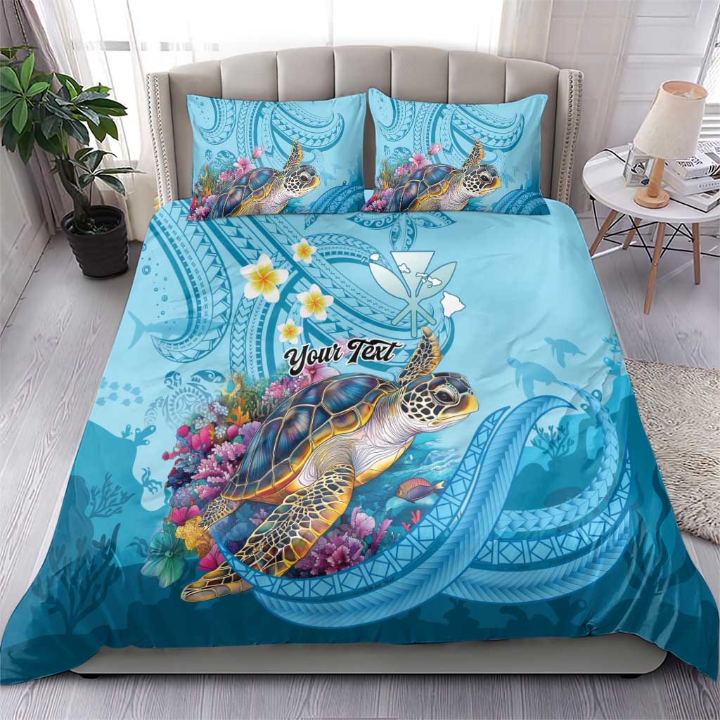 Personalized Hawaii Sea Turtle Bedding Set Hawaii Map Ocean Vibes