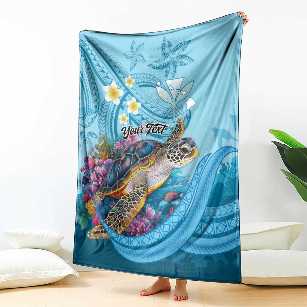 Personalized Hawaii Sea Turtle Blanket Hawaii Map Ocean Vibes LT01 - Polynesian Pride