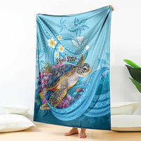 Personalized Hawaii Sea Turtle Blanket Hawaii Map Ocean Vibes LT01 - Polynesian Pride