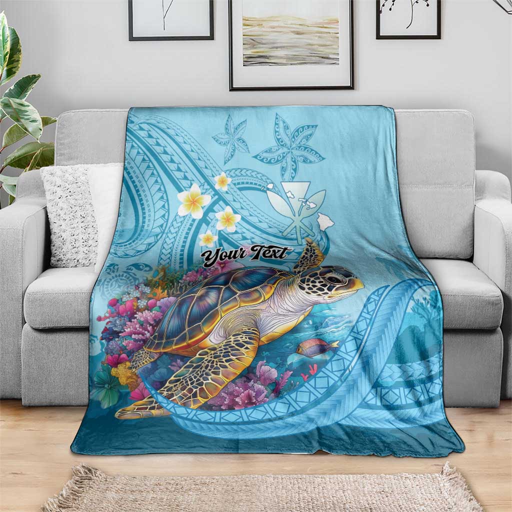 Personalized Hawaii Sea Turtle Blanket Hawaii Map Ocean Vibes LT01 - Polynesian Pride