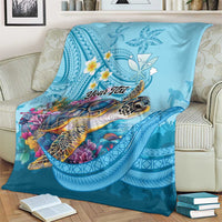 Personalized Hawaii Sea Turtle Blanket Hawaii Map Ocean Vibes LT01 - Polynesian Pride