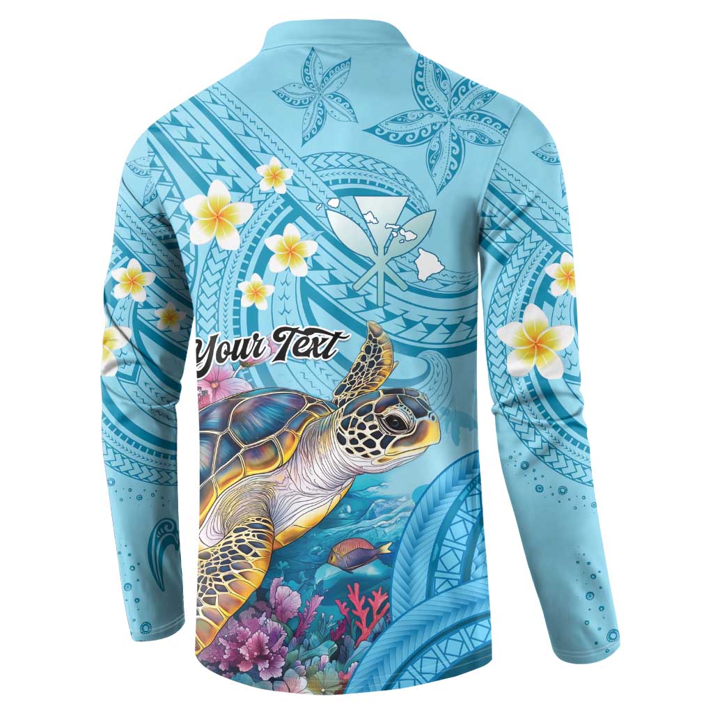 Personalized Hawaii Sea Turtle Button Sweatshirt Hawaii Map Ocean Vibes LT01 - Polynesian Pride
