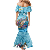 Personalized Hawaii Sea Turtle Family Matching Mermaid Dress and Hawaiian Shirt Hawaii Map Ocean Vibes