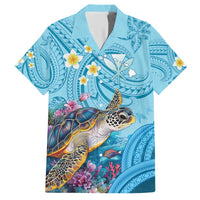 Personalized Hawaii Sea Turtle Hawaiian Shirt Hawaii Map Ocean Vibes LT01 Blue - Polynesian Pride