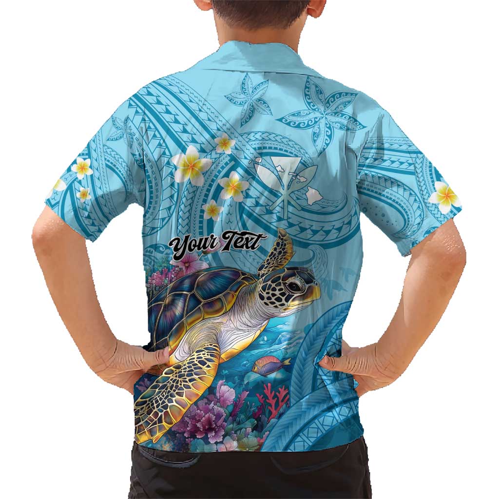 Personalized Hawaii Sea Turtle Kid Hawaiian Shirt Hawaii Map Ocean Vibes LT01 - Polynesian Pride