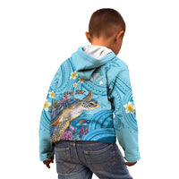 Personalized Hawaii Sea Turtle Kid Hoodie Hawaii Map Ocean Vibes
