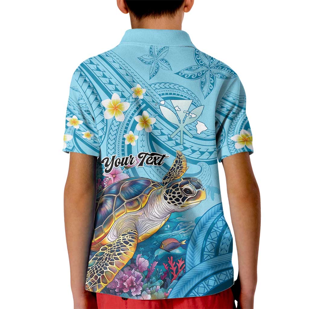 Personalized Hawaii Sea Turtle Kid Polo Shirt Hawaii Map Ocean Vibes