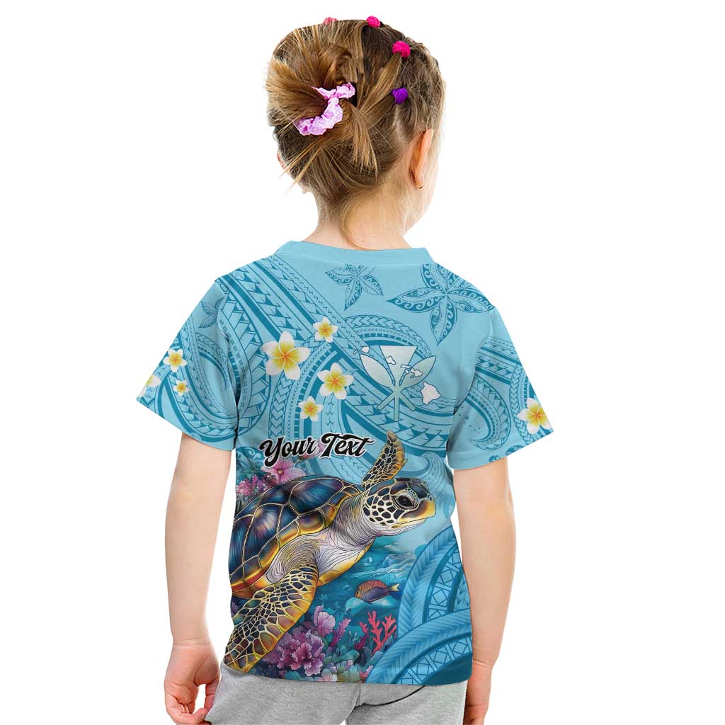 Personalized Hawaii Sea Turtle Kid T Shirt Hawaii Map Ocean Vibes