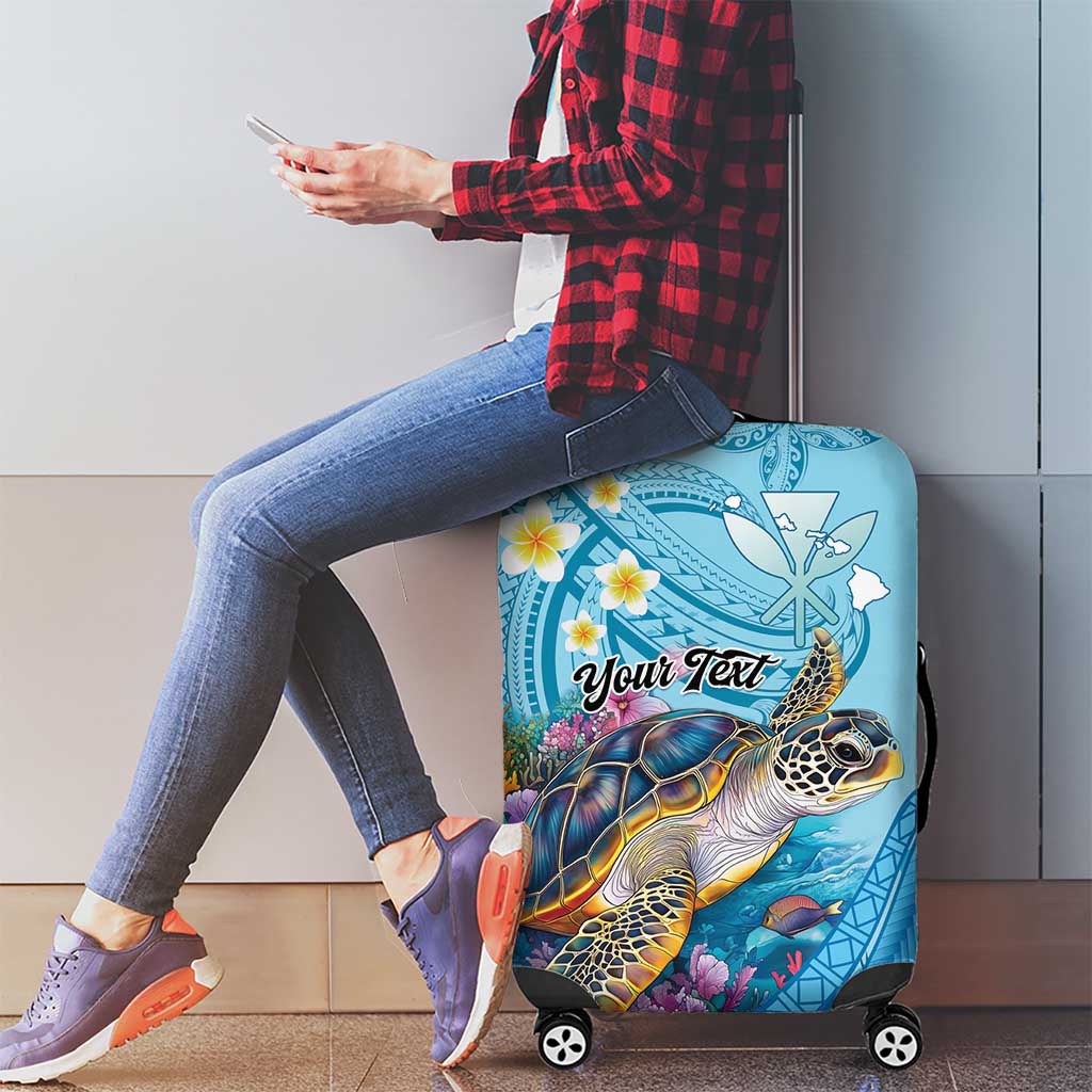 Personalized Hawaii Sea Turtle Luggage Cover Hawaii Map Ocean Vibes
