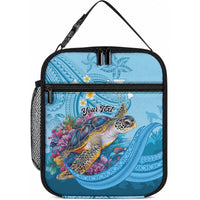 Personalized Hawaii Sea Turtle Lunch Bag Hawaii Map Ocean Vibes LT01 10.2 × 8.3 × 4.3 inch Blue - Polynesian Pride